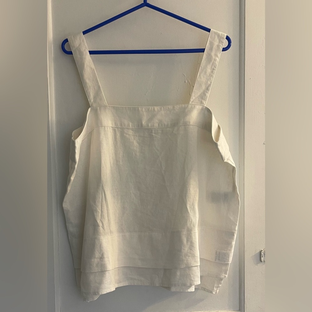 DKNY Pure Women's Textured Split Hem Tank Blouse Size L